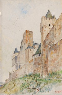 Battlements of Carcassonne, France, Cass Gilbert