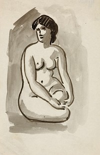 Seated Female Nude by Carl Newman