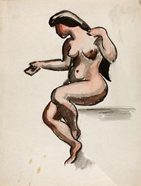 Seated Female Nude by Carl Newman