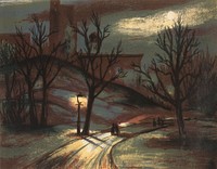 (Untitled) (Nightscene of Park in a City)