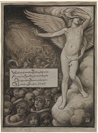 (Illustration for Rubáiyát of Omar Khayyám) Love Shrinking Affrighted at the Sight of Hell