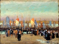 Harbor Scene with Fishing Boats, George Elmer Browne