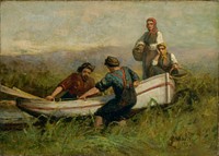 People Near Boat, Edward Mitchell Bannister