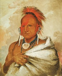 O-rón-gás-see, Bear-catcher, a Celebrated Warrior by George Catlin