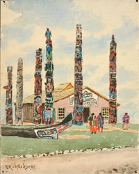 Alaska Building with Totems at St. Louis Exposition, Theodore J. Richardson