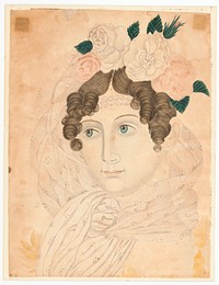 Woman with Roses in Hair