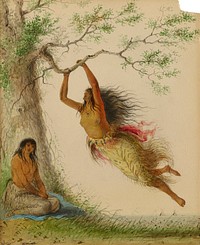 Indian Girls Swinging, Alfred Jacob Miller