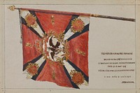 Premier Drapeau Pris a l'Ennemi/Drapeau du 132e d'Infanterie/Ier Regiment de Basse-Alsace Strasbourg/Pris le 15 aout 1914/a St. Blaise par les Chasseurs a Pied/a Nos Amis d'Amerique