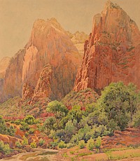 The Patriarchs, Zion National Park, Gunnar Widforss