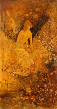 Panel for a Screen: Woman with a Deer, Albert Pinkham Ryder