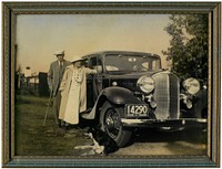 Couple with Car and Dog