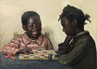 Untitled (Two Children Playing Checkers), James Henry Moser