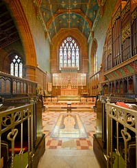 Here is a photograph taken from inside St John the Baptist Church Tuebrook. Located in Tuebrook, Liverpool, Merseyside, England.