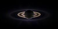 Saturn eclipsing the sun, seen from behind from the Cassini orbiter. The image is a composite assembled from images taken by the Cassini spacecraft on 15 September, 2006.Individual rings seen include (in order, starting from most distant)E ringPallene ring (visible very faintly in an arc just below Saturn)G ringJanus/Epimetheus ring (faint)F ring (narrow brightest feature)Main rings (A,B,C)D ring (bluish, nearest Saturn)