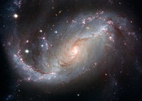 This NASA Hubble Space Telescope view of the nearby barred spiral galaxy NGC 1672 unveils details in the galaxy’s star-forming clouds and dark bands of interstellar dust. NGC 1672 is more than 60 million light-years away in the direction of the southern constellation Dorado. These observations of NGC 1672 were taken with Hubble's Advanced Camera for Surveys in August of 2005.