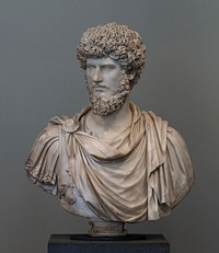 Marble portrait of the co-emperor Lucius Verus, Roman Antonine period