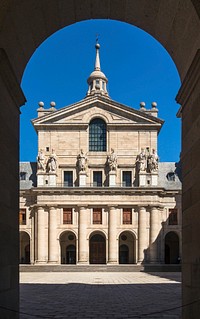 Entrance of church Saint Lawrence of the Escorial, San Lorenzo del Escorial, Spain.