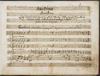 Act one, scene one, of Scarlatti's final opera Griselda (1721). In the composer's own hand.