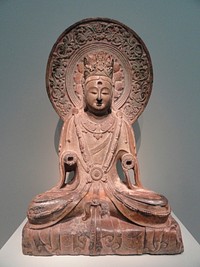 Bodhisattva, Freer Gallery of Art, Washington, DC, USA. This artwork is old enough so that it is in the public domain. Photography was permitted in the museum without restriction.