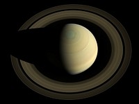 A swing high above Saturn by NASA's Cassini spacecraft revealed this stately view of the golden-hued planet and its main rings. The view is in natural color, as human eyes would have seen it. This mosaic was made from 36 images in three color filters obtained by Cassini's imaging science subsystem on Oct. 10, 2013. The observation and resulting image mosaic were planned as one of three images for Cassini's 2013 Scientist for a Day essay contest.Saturn sports differently colored bands of weather in this image. For instance, a bright, narrow wave of clouds around 42 degrees north latitude appears to be some of the turbulent aftermath of a giant storm that reached its violent peak in early 2011. The mysterious six-sided weather pattern known as the hexagon is visible around Saturn's north pole.When Cassini arrived in 2004, more of the northern hemisphere sported a bluish hue and it was northern winter. The golden tones dominated the southern hemisphere, where it was southern summer. But as the seasons have turned and northern spring is in full swing, the colors have begun to change in each hemisphere as well. Golden tones have started to dominate in the northern hemisphere and the bluish color in the north is now confined to a tighter circle around the north pole. The southern hemisphere has started getting bluer, too.The rings shown here include Saturn's main rings. The innermost D ring, and the C, B and A rings are easily seen. The F ring is also there, but not easily seen without enhancing the contrast of the image. (Rings were named in order of their discovery rather than their position around Saturn.) The rings also cast a shadow on Saturn at the limb of the planet in the lower right quadrant.Cassini is currently in a set of tilted orbits known as "inclined orbits" that allow it to swing up over the north pole and below the south pole. Much of Cassini's time is spent close to the equatorial plane, where most of Saturn's rings and moons are located.The Cassini-Huygens mission is a cooperative project of NASA, the European Space Agency and the Italian Space Agency. The Jet Propulsion Laboratory, a division of the California Institute of Technology, Pasadena, manages the Cassini-Huygens mission for NASA's Science Mission Directorate in Washington. The Cassini orbiter and its two onboard cameras were designed, developed and assembled at JPL. The imaging team consists of scientists from the United States, the United Kingdom, France and Germany. The imaging operations center is based at the Space Science Institute in Boulder, Colo.