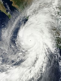 Hurricane Patricia shortly after peak intensity and approaching Western Mexico on October 23, 2015.