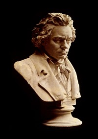 Photograph of bust statue of Ludwig van Beethoven by Hugo Hagen