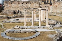 View of the ruins of the Hadrian's Library, Athens, from south. Here is visible the tetraconch, the remains of an early byzantine church built in the court of the library