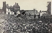 "Ruins in Richmond" Damage to Franklin paper mill and arsenal in Richmond, Virginia from the American Civil War. Albumen print.