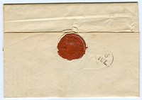 Unbroken wax seal on a folded letter of June 30, 1846 from the Directorate of the Commercial Association of the Kingdom of Hanover