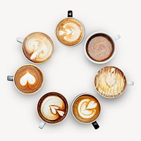 Coffee latte art isolated image
