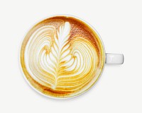 Latte art, coffee drink with steamed milk psd