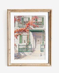 Vintage home illustration, picture frame