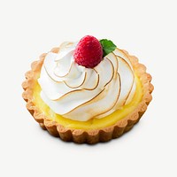 Lemon tart collage element, isolated image psd