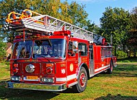 Red vintage firetruck.