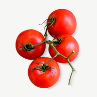 Red cherry tomatoes, vegetable collage element psd