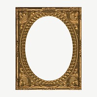 Gold frame collage element psd