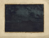 Palace at night (ca. 1905) drawing in high resolution by Joseph Pennell.