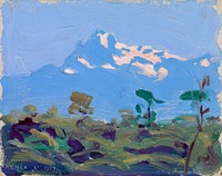 Mount Kenya, oil painting. Original public domain image by Akseli Gallen-Kallela from Finnish National Gallery. Digitally enhanced by rawpixel.