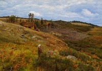 Lowland cottage, oil painting. Original public domain image from Finnish National Gallery. Digitally enhanced by rawpixel.