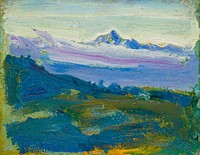 Mount Kenya, oil painting. Original public domain image by Akseli Gallen-Kallela from Finnish National Gallery. Digitally enhanced by rawpixel.