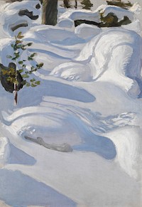 Winter landscape, oil painting. Original public domain image by Akseli Gallen-Kallela from Finnish National Gallery. Digitally enhanced by rawpixel.