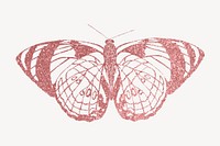 Pink sparkly butterfly, aesthetic graphic. Remixed from the artwork of E.A. Séguy.