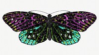 Dark glittery butterfly, aesthetic illustration. Inspired by E.A. S&eacute;guy's style.