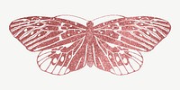 Pink sparkly butterfly, aesthetic collage element psd. Remixed from the artwork of E.A. Séguy.