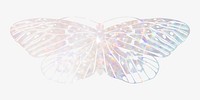 Sparkly holographic butterfly, aesthetic graphic. Remixed from the artwork of E.A. Séguy.