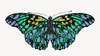 Green glittery butterfly, aesthetic graphic. Remixed by rawpixel.