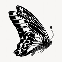 E.A Séguy's vintage butterfly illustration in black and white. Remixed by rawpixel.