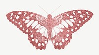 Pink sparkly butterfly, aesthetic collage element psd. Remixed from the artwork of E.A. Séguy.