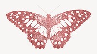 Pink sparkly butterfly, aesthetic graphic. Remixed from the artwork of E.A. Séguy.