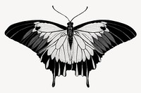 E.A Séguy's vintage butterfly illustration in black and white. Remixed by rawpixel.